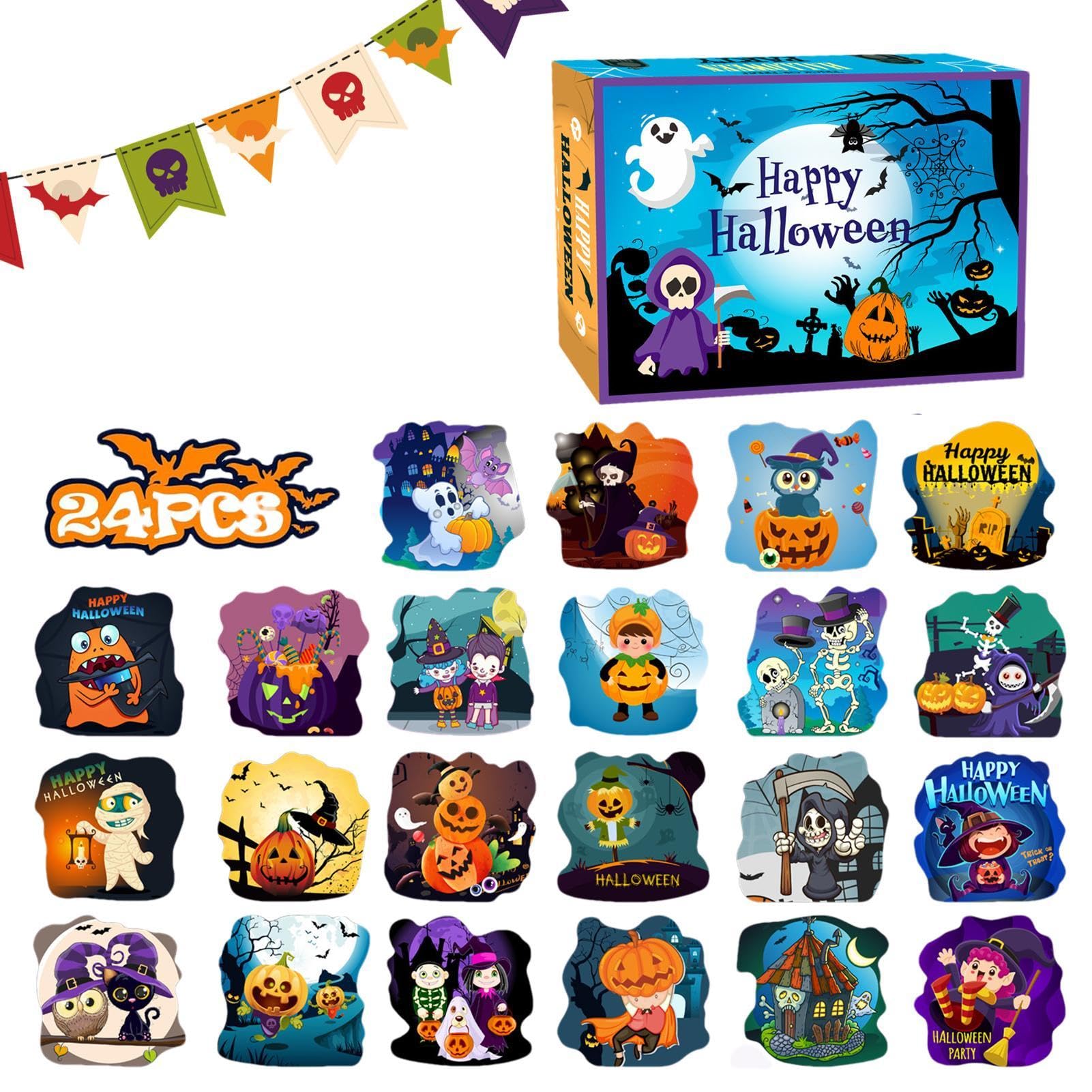 2024 Halloween Advent Calendar Countdown - Anime Puzzle Toys for Teens & Adults | Spooky Home Decor with Pumpkin, Witch & Ghost Themes | Perfect for Parties, Gifts & Seasonal Celebrations