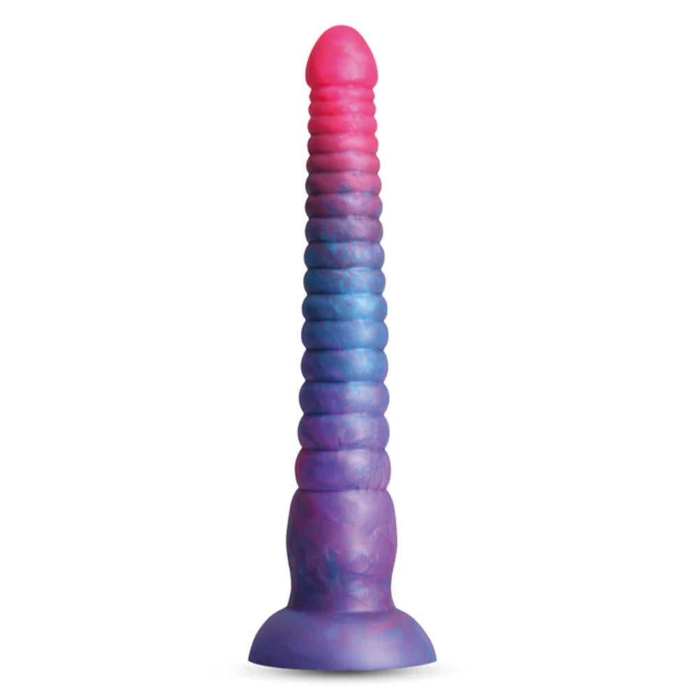 Premium 9-Ribbed Liquid Silicone Dildo with Strong Suction Cup - Stackable Colors for Enhanced Pleasure - Perfect for Solo Play, Couples & BDSM Scenes