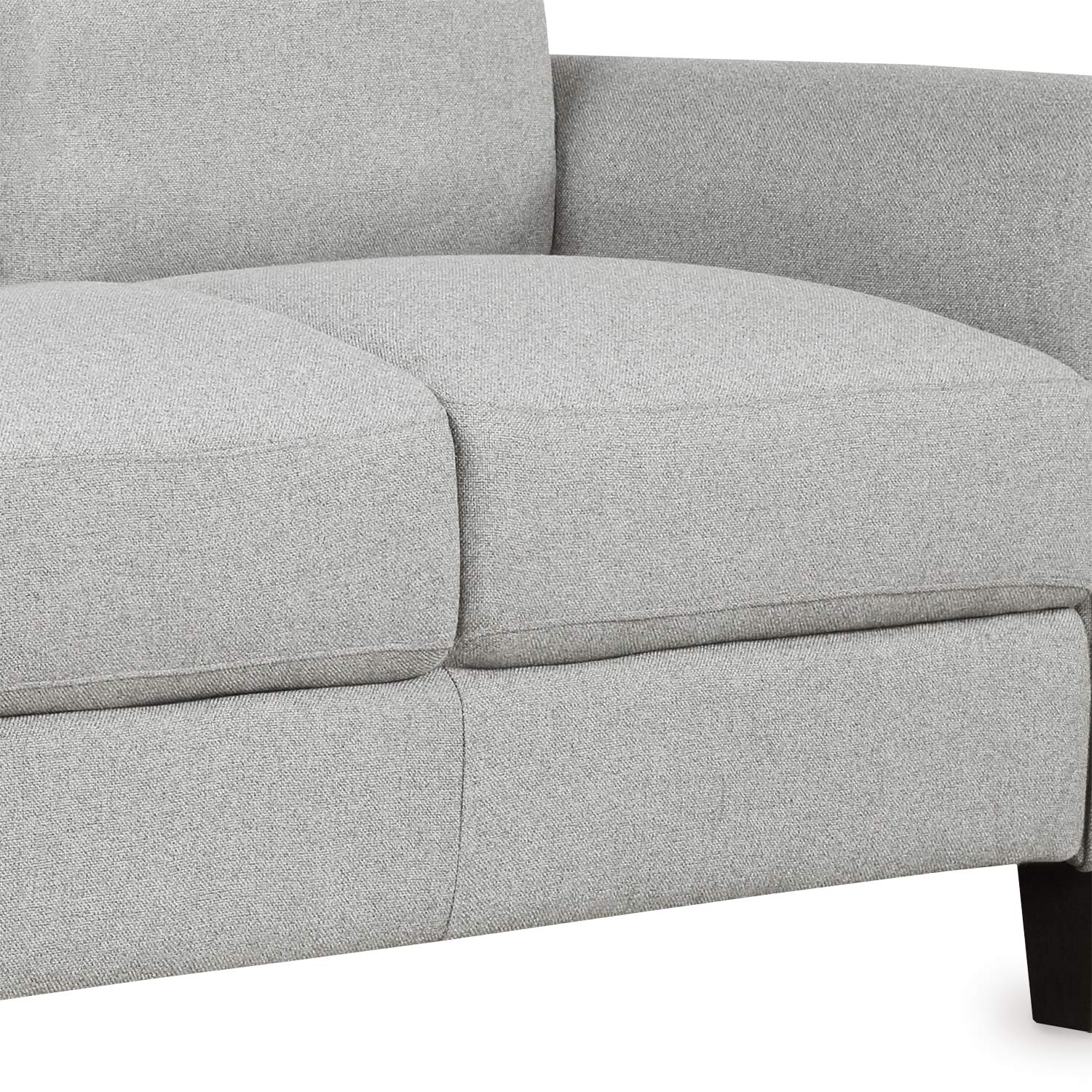 Modern Linen Fabric Upholstered Loveseat Sofa with 4 Legs & 2 Pillows - Compact Couches for Small Space Apartments, Living Room & Home Decor | Perfect for Cozy Movie Nights & Guest Seating
