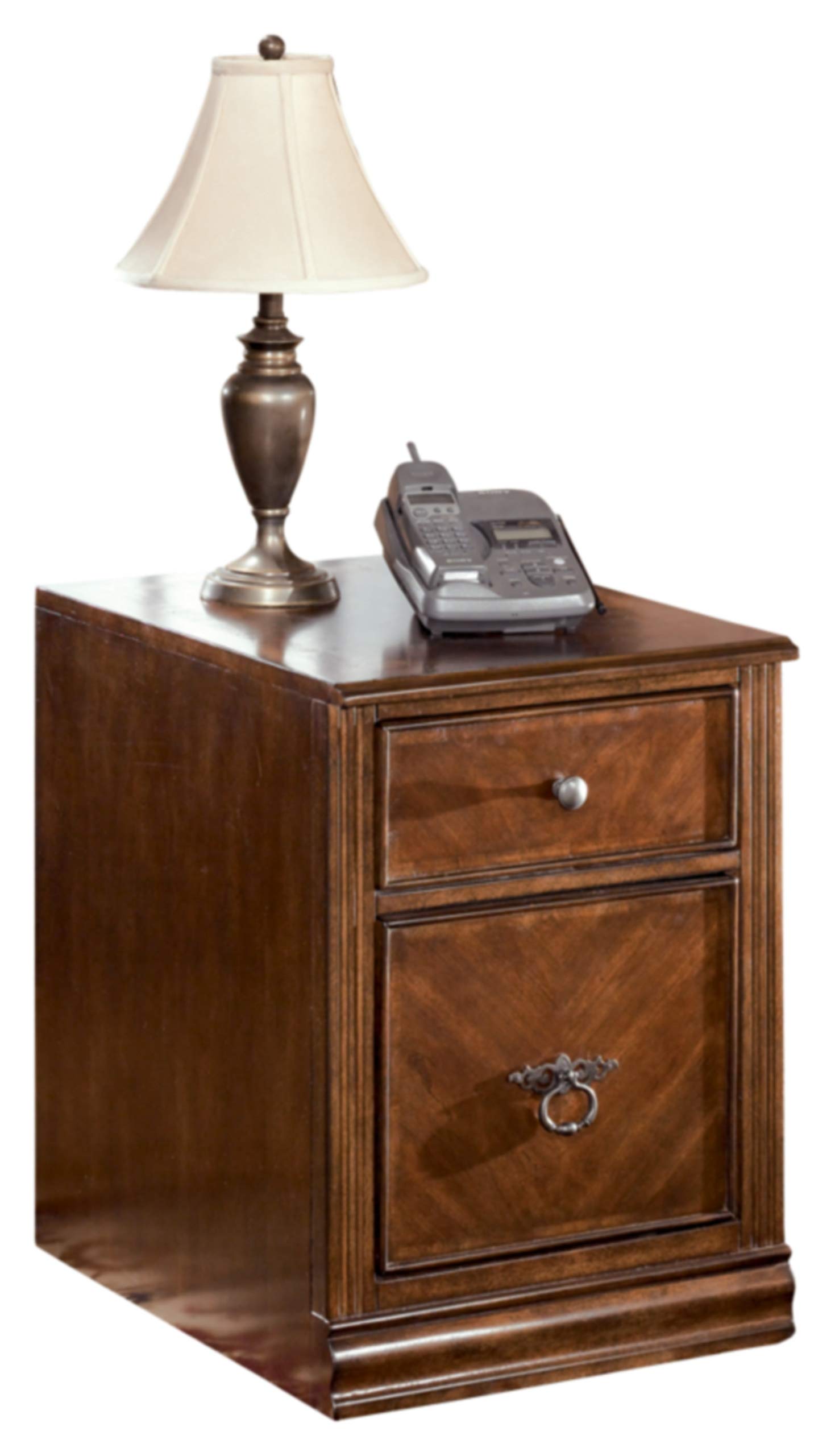 Signature Design by Ashley Hamlyn Home Office Small File Cabinet - Medium Brown Wood Finish - Perfect for Organizing Documents in Home Office or Study Room
