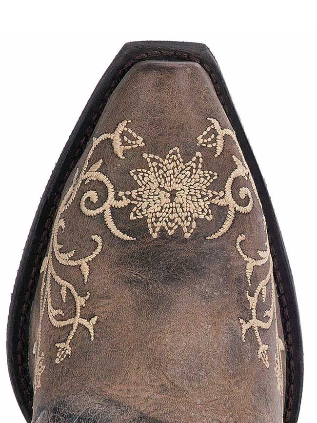 Laredo 52177 Women's JASMINE Flower Embroidery Western Boots in Taupe - Perfect for Country Dancing, Rodeos & Casual Outfits