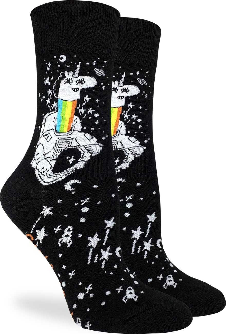 Good Luck Sock Women's Space & NASA Crew Socks - Fun Novelty Astronaut Socks for Adults - Perfect Gift for Space Enthusiasts & NASA Fans