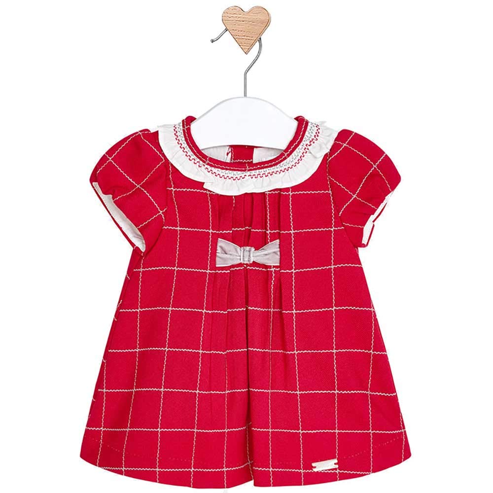 Mayoral Adorable Red Plaid Dress for Baby Girls - Soft & Comfortable Toddler Outfit for Holidays, Parties & Special Occasions