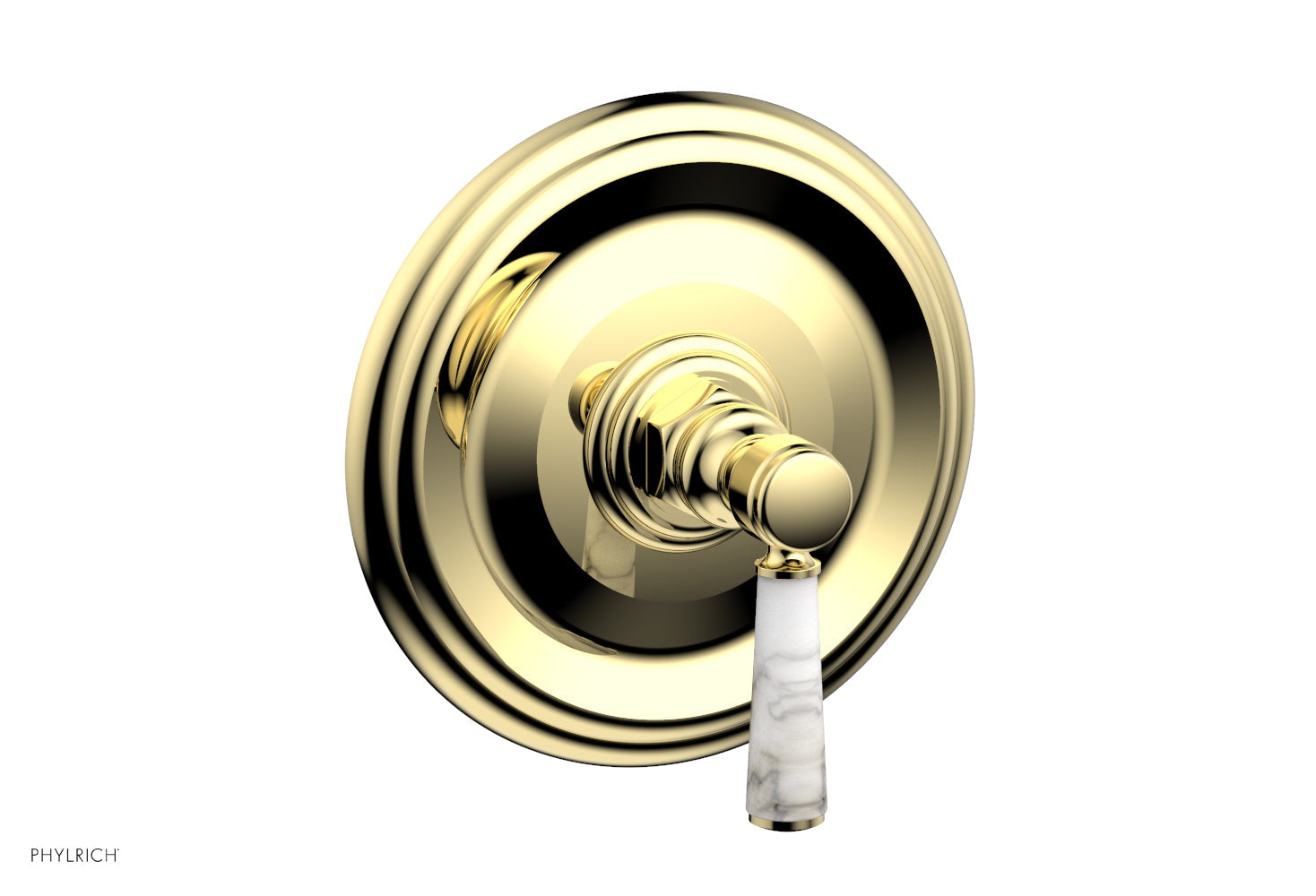 HEX TRADITIONAL Shower Trim Kit with Marble Lever Handle - 4 156 - Perfect for Bathroom Renovation and Modern Home Decor