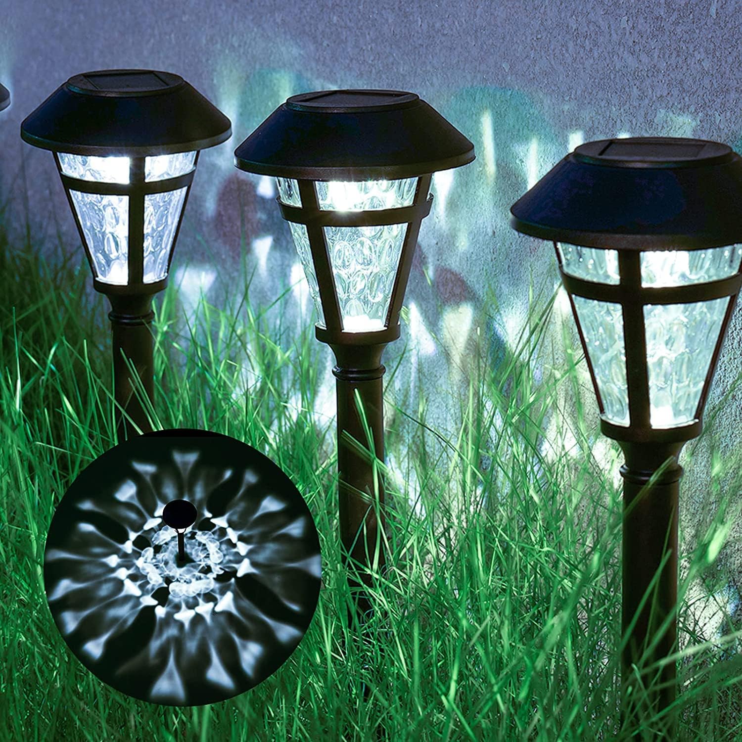 12 Pack Solar Pathway Lights Outdoor Waterproof - LED Landscape Lighting Auto On/Off Dusk to Dawn - Cold White Solar Garden Lights for Walkway, Sidewalk, Lawn, Patio, Yard - Perfect for Garden Decor, Driveway Lighting & Backyard Illumination