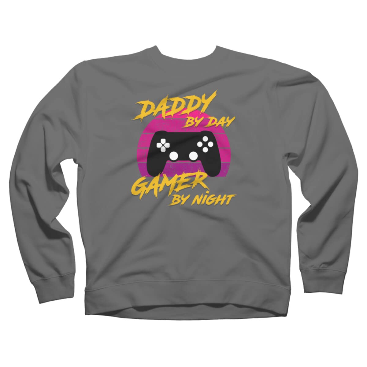 Design By Humans Unisex 'Daddy by Day Gamer by Night' Graphic Sweatshirt - Comfortable Casual Pullover for Gaming, Lounge & Everyday Wear