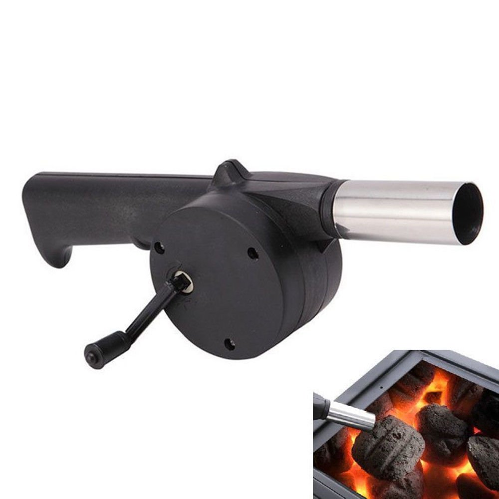 Outdoor Fan Air Blower Barbecue Fire Bellows Hand Crank Tool - Portable Camping, Grilling & Wood Stove Accessories for Charcoal, Fireplace & Bonfire