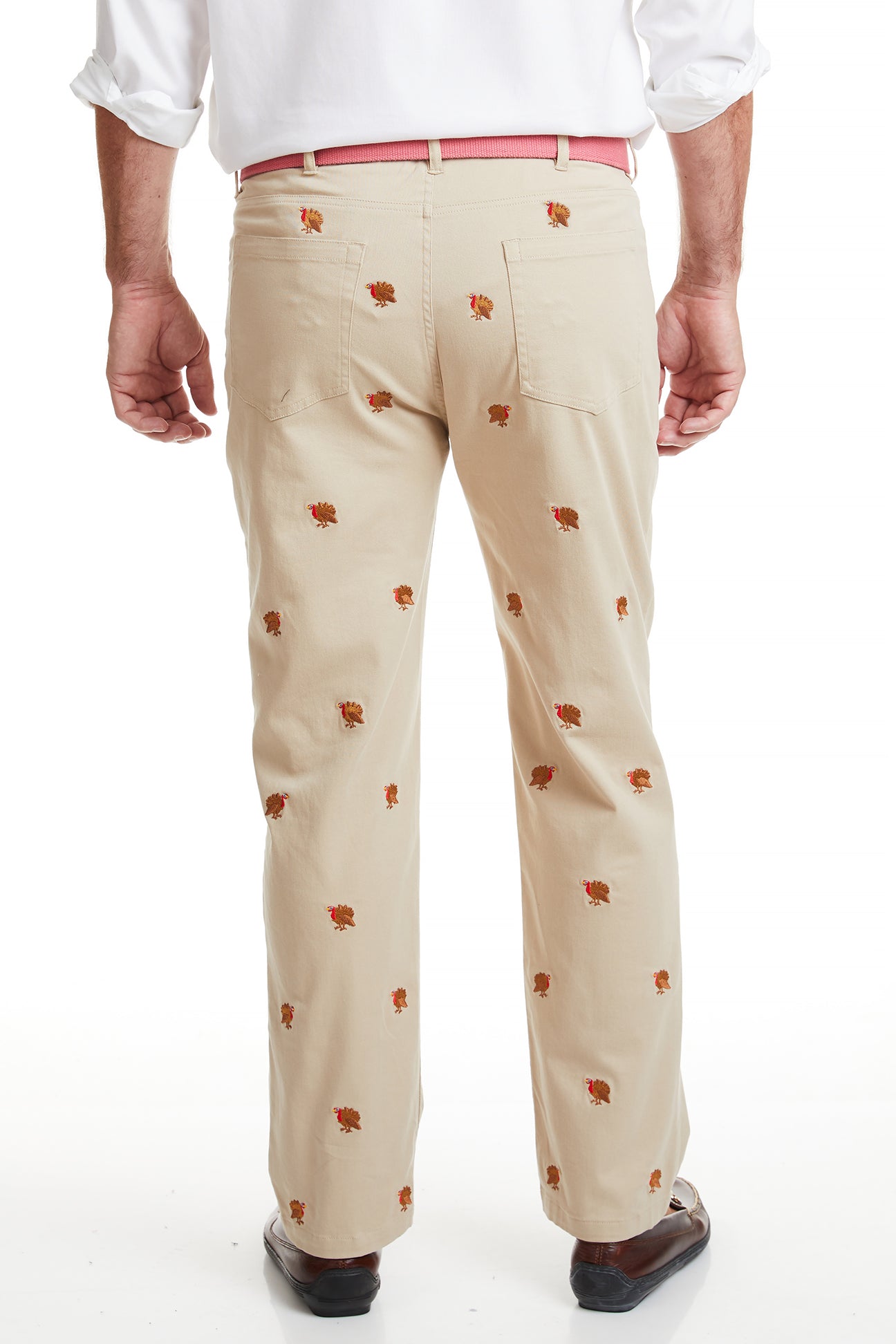 Wayfarer 5-Pocket Stretch Twill Pants for Men - Comfortable Khaki Casual Trousers with Turkey Flag Patch | Perfect for Travel, Work & Outdoor Activities