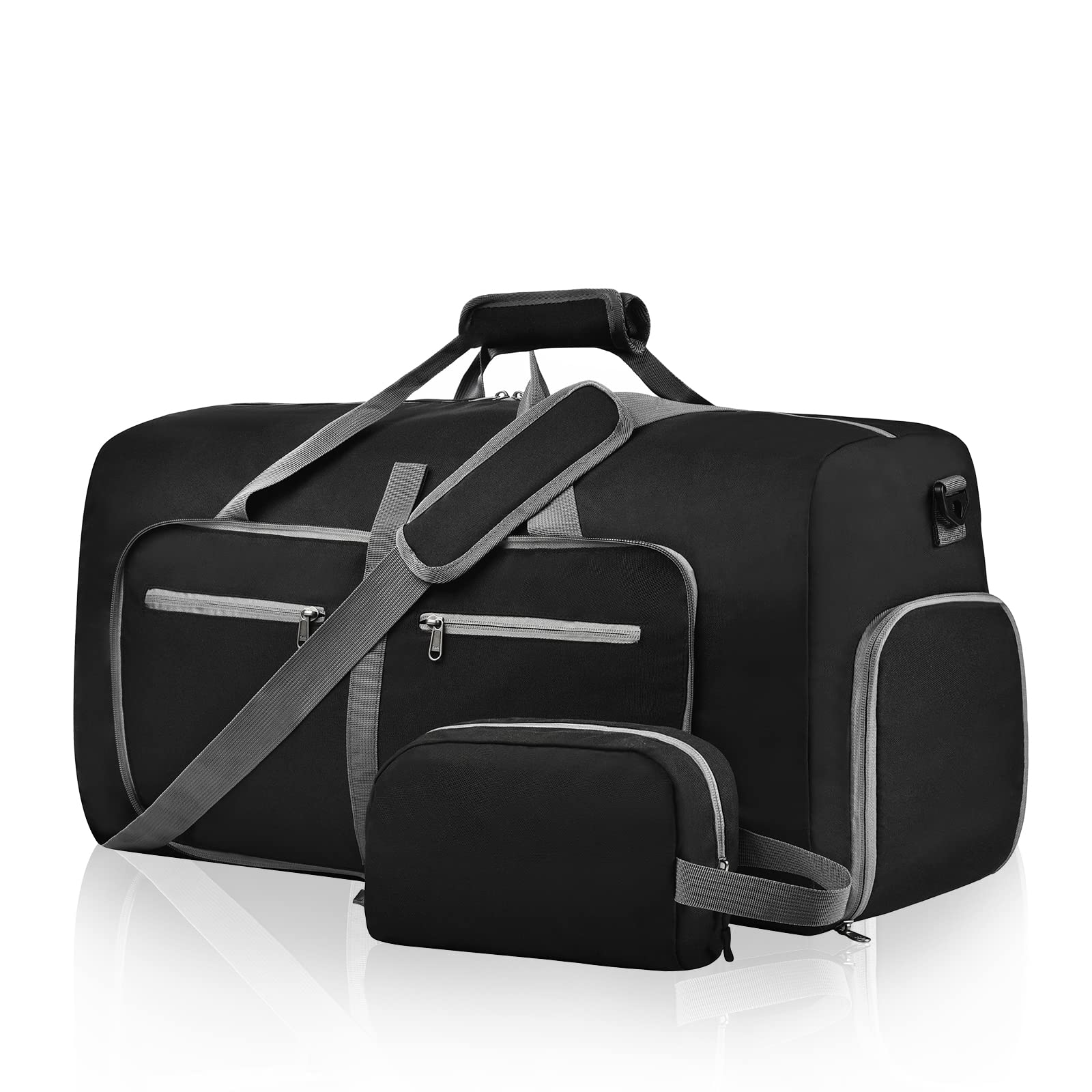 Felipe Varela 65L Foldable Waterproof Duffle Bag with Shoes Compartment & Adjustable Strap - Travel Duffel Bag for Men & Women - Perfect for Gym, Sports, Weekend Trips & Outdoor Adventures