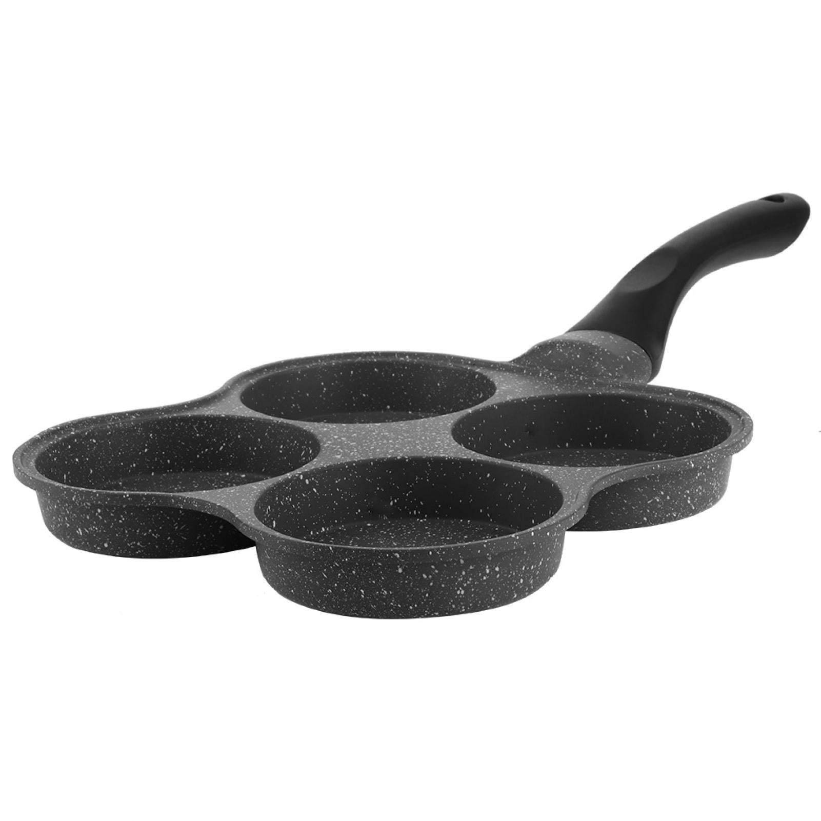 **Non-Stick 4-Hole Pancake Pan & Egg Burger Maker - 36.5x19.5x2.5cm - Perfect for Breakfast, Dumplings & Electric/Stove Cooking - Ideal for Pancakes, Egg Sandwiches & Quick Meals**