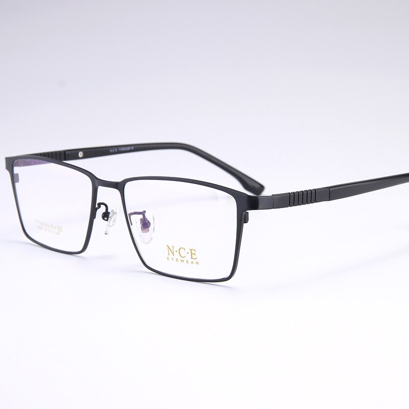 Bclear Men's Full Rim Square Titanium Eyeglasses Frame - Lightweight Durable My5007 for Work, Reading & Driving