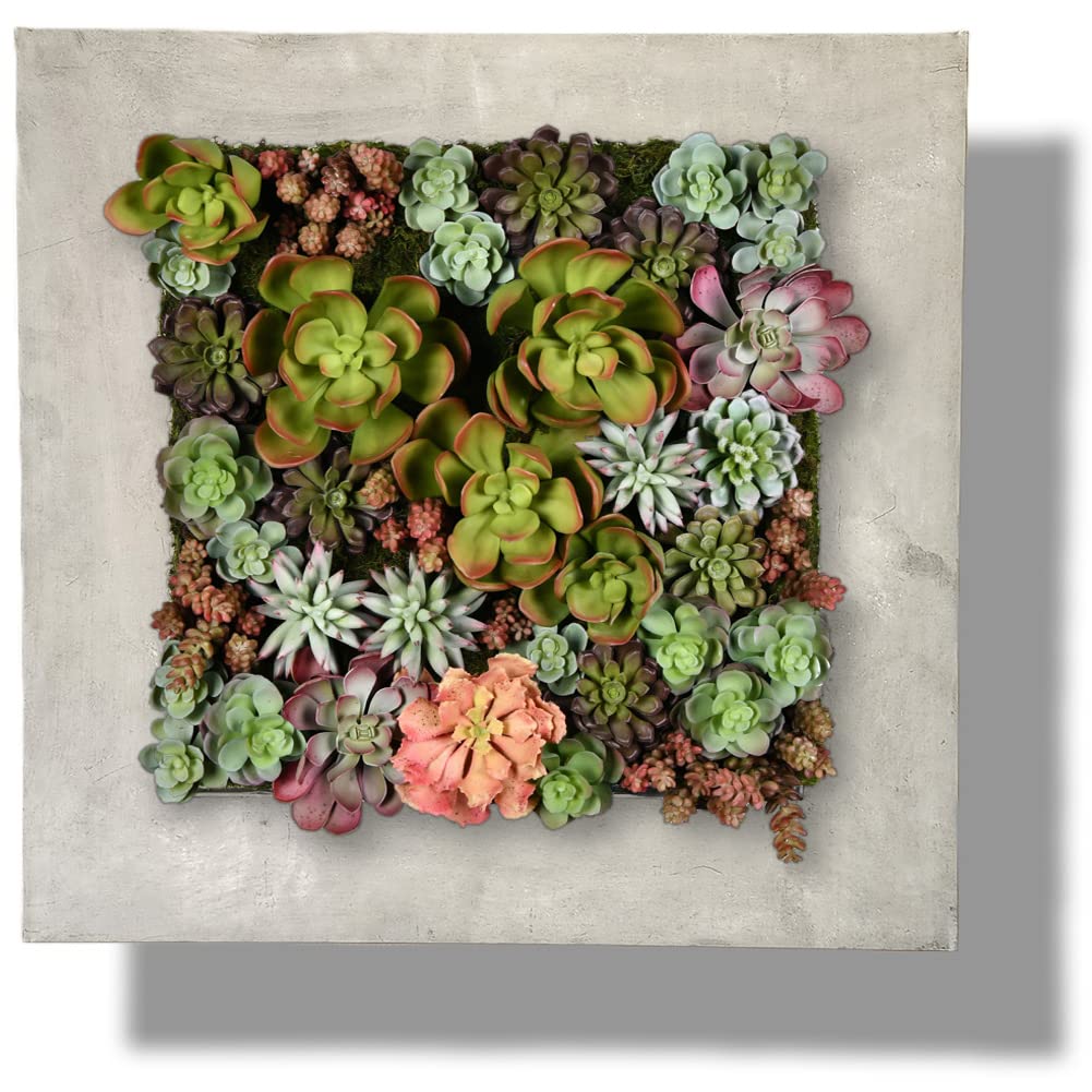 Modern Galvanized Steel Succulent Wall Planter - Aged Zinc Finish, 16 Pocket Vertical Garden for Indoor/Outdoor Decor | Perfect for Home, Office, Balcony & Patio Plant Display