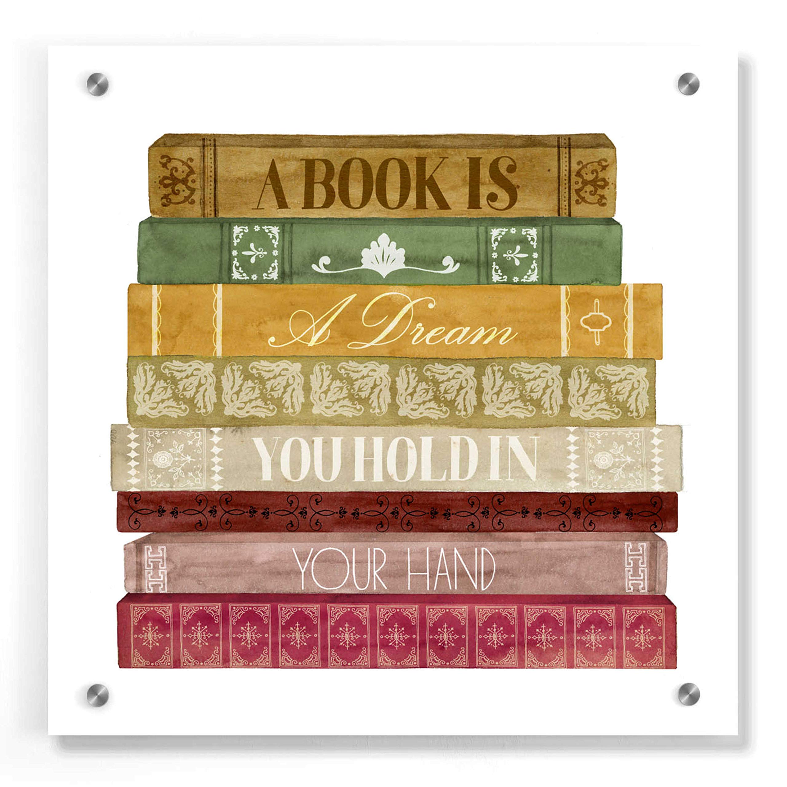 Grace Popp 'Book Lover I' Acrylic Glass Wall Art - 36x36 Inch Modern Abstract Painting for Living Room, Bedroom & Office Decor