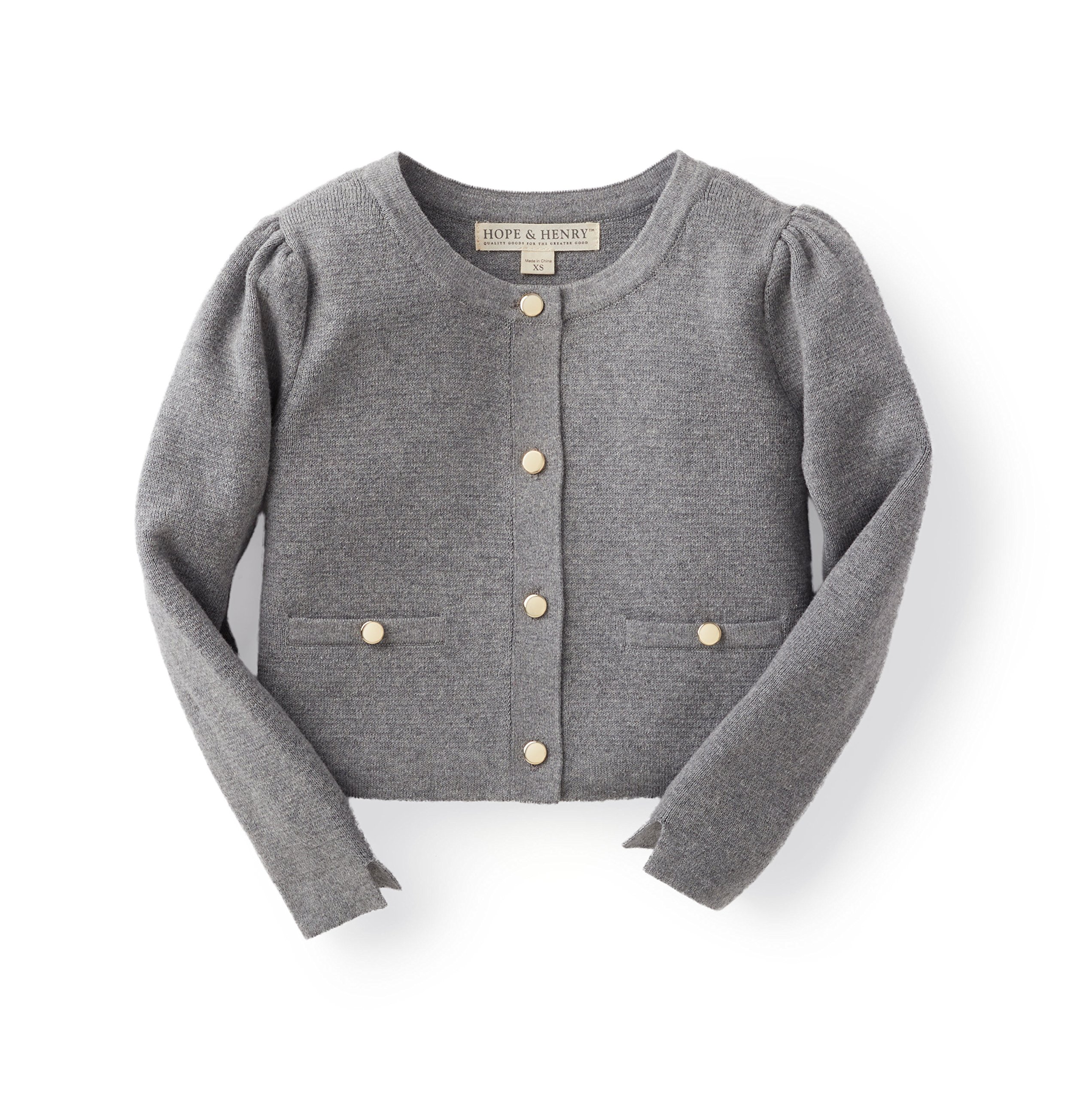 Hope & Henry Girls' Milano Stitch Cardigan Sweater | Soft Knit Cardigan for Girls | Perfect for School, Playdates & Special Occasions