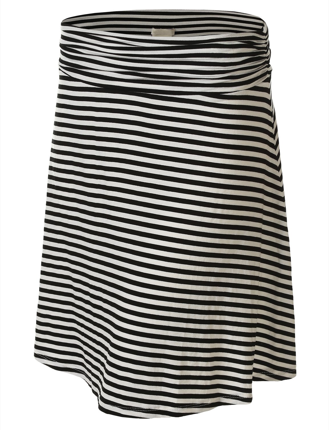7 Encounter Women's Knee Length Striped Swing Skirt - Flowy A-Line Summer Skirt for Casual Outings, Beach Vacations & Date Nights