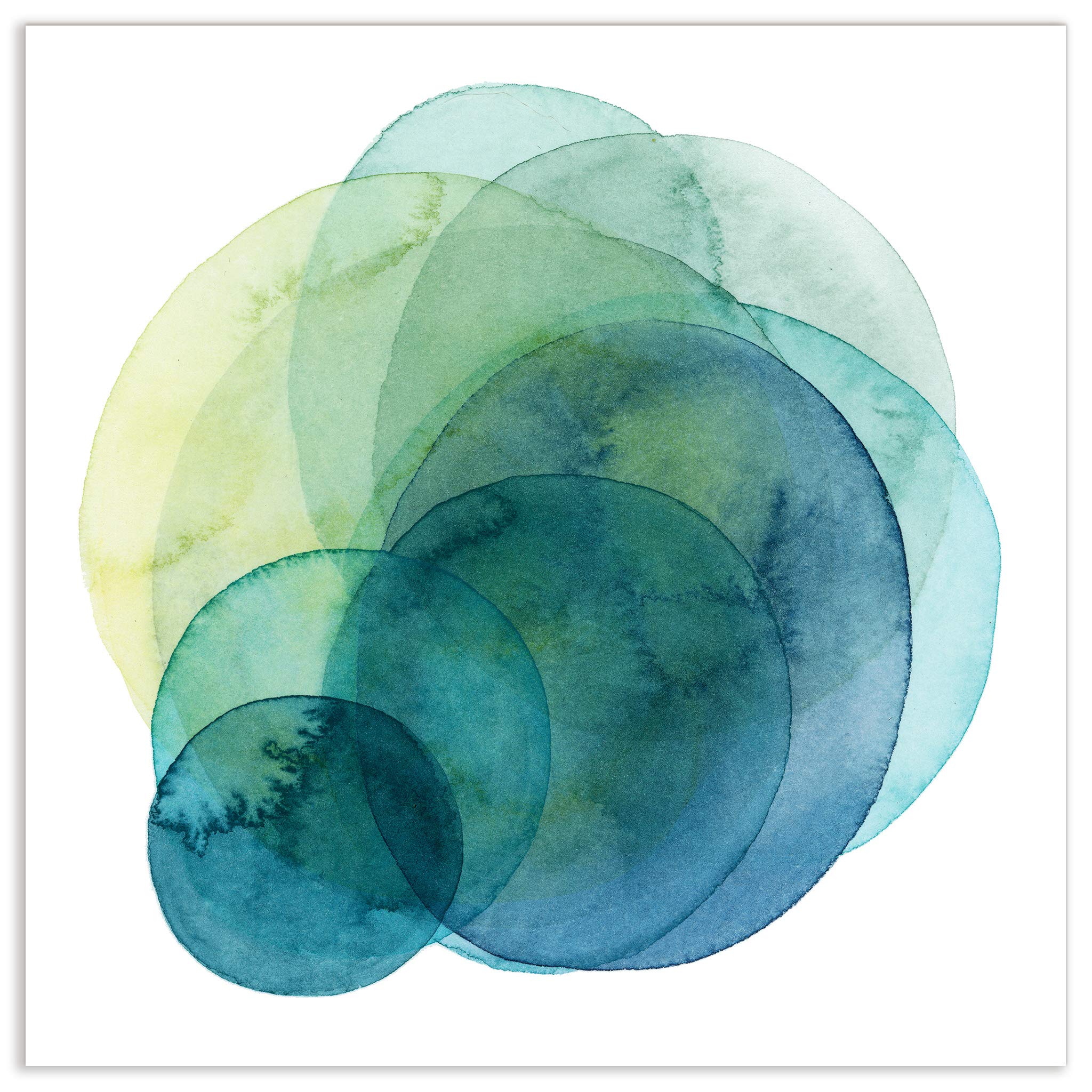 Empire Art Direct Abstract Wall Art - Frameless Tempered Glass Panel Contemporary Decor - Ready to Hang Modern Painting for Living Room, Bedroom & Office - Evolving Planets I Green & White 38x38 Inches - Perfect for Home Decor, Office Spaces & Modern Interior Design