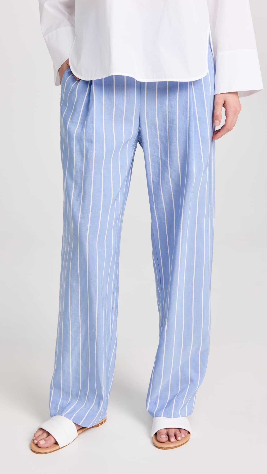 Vince Women's High Waist Striped Wide Leg Pants - Comfortable & Stylish for Work, Office & Casual Outfits | Perfect for Business Attire & Everyday Wear