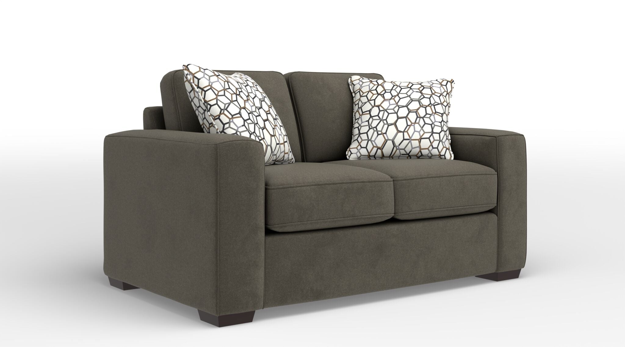 Celeste Loveseat Sofa - Arlo Brown Leather Upholstered Small Couch for Living Room, Apartment, Office & Lounge - Compact & Stylish Seating Solution