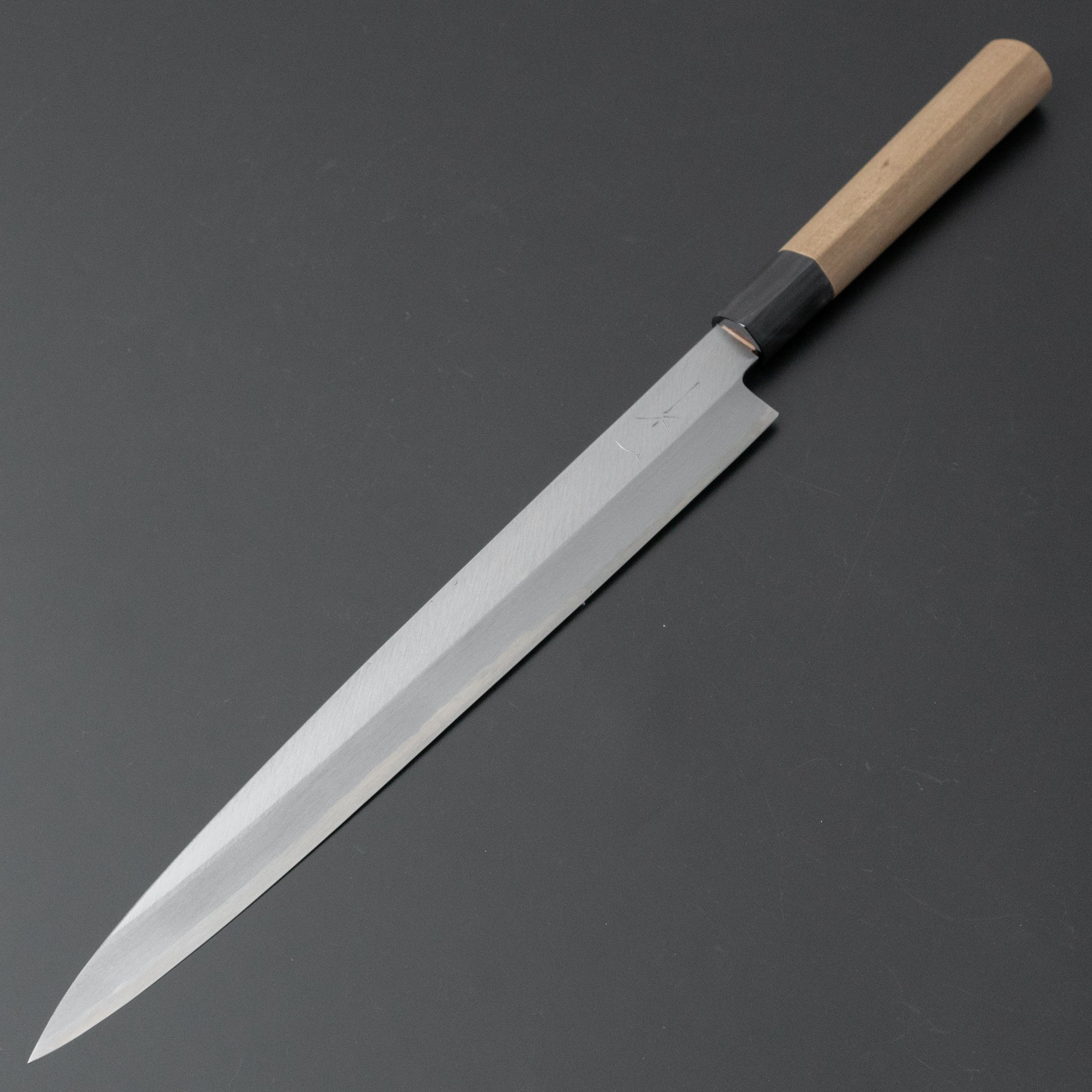 Premium Hitohira Gorobei Blue #2 Left-Handed Yanagiba Sushi Knife 300mm - Ho Wood D-Shaped Handle for Professional Chefs & Sushi Masters - Perfect for Slicing Raw Fish & Japanese Cuisine Preparation