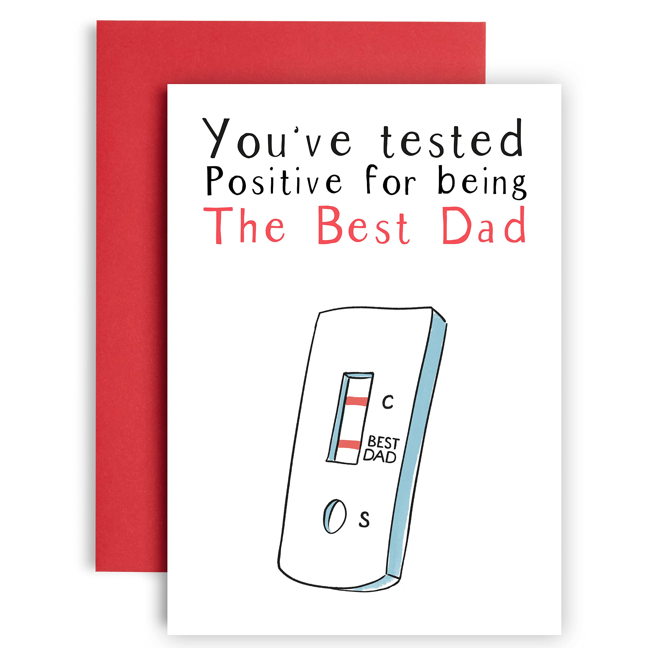 Huxters Funny Greeting Card for Dad - Premium A5 Humorous Father's Day & Birthday Card - Positive Tested Dad Card - Perfect for Special Occasions & Gifts