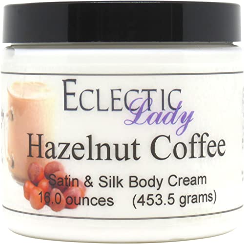 Premium Hazelnut Coffee Satin & Silk Body Cream - 16 oz Moisturizing Lotion for Dry Skin - Luxurious Hydration for Hands, Feet & Body - Perfect for Spa Days & Nighttime Skincare Routine