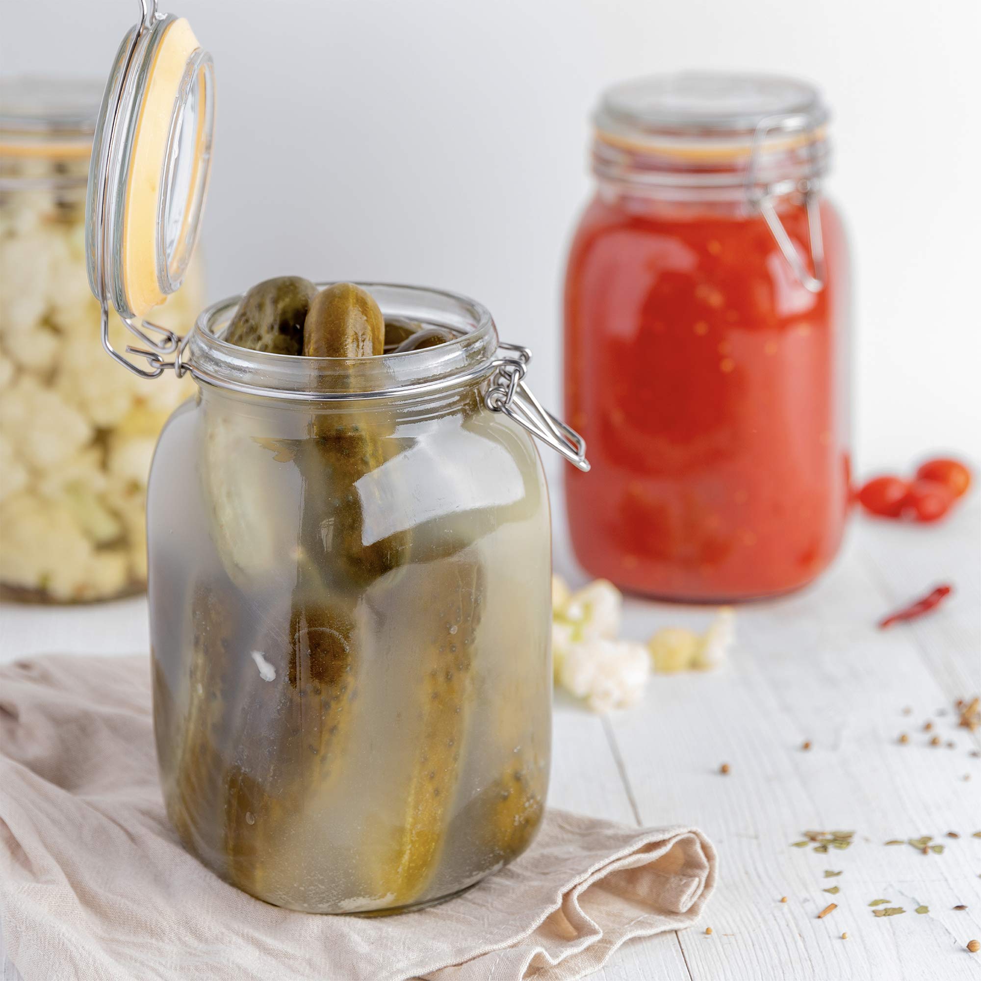 **Galashield 50 oz Airtight Glass Jars with Lids - Leak-Proof Food Storage Containers for Kitchen, Pantry & Meal Prep - Perfect for Dry Goods, Spices, Coffee & More**