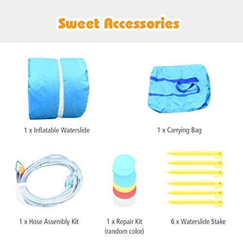 **HONEY JOY 5-in-1 Inflatable Water Slide Park with Water Cannons & Long Slide - Indoor/Outdoor Bouncy Castle for Kids & Adults - Backyard Summer Fun (Includes 750W Blower)**    **Perfect for:** Backyard parties, summer gatherings, family fun, kids' birthdays, and outdoor water play.
