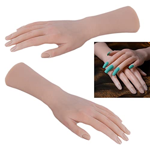 Professional Silicone Practice Hand for Acrylic Nail Training - Left Hand Model for Beginners & Nail Tech Students - Perfect for Home Practice & Salon Training
