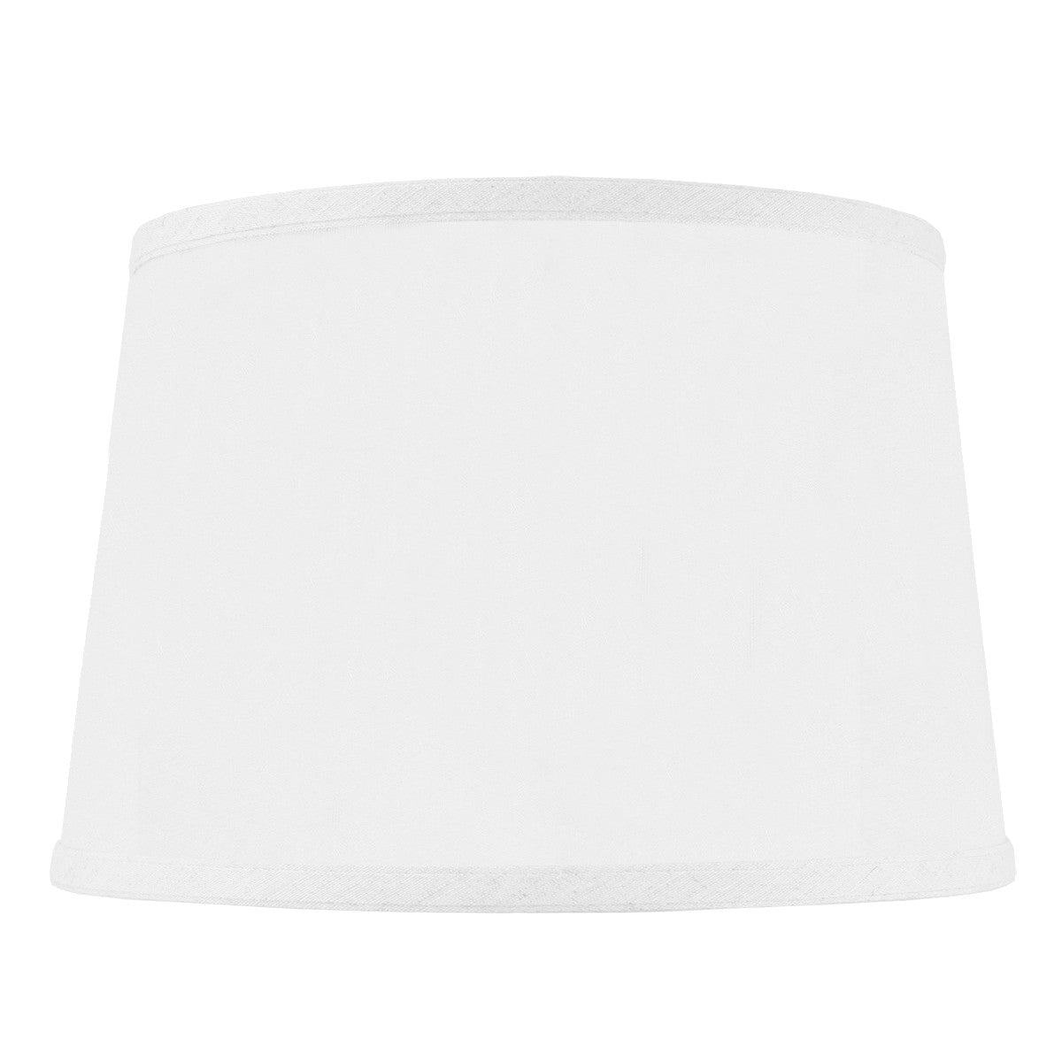 10x12x8 White Linen Hardback Shallow Drum Lamp Shade - Perfect for Bedroom, Living Room & Office Lighting Decor