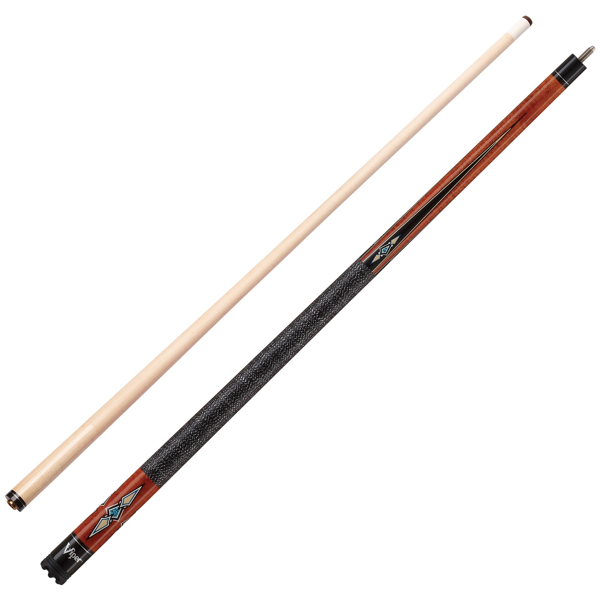 Viper Sinister 58-Inch 2-Piece Billiard Pool Cue Stick - Natural Wood with Cream Inlay Design | Professional & Home Game Room Accessories