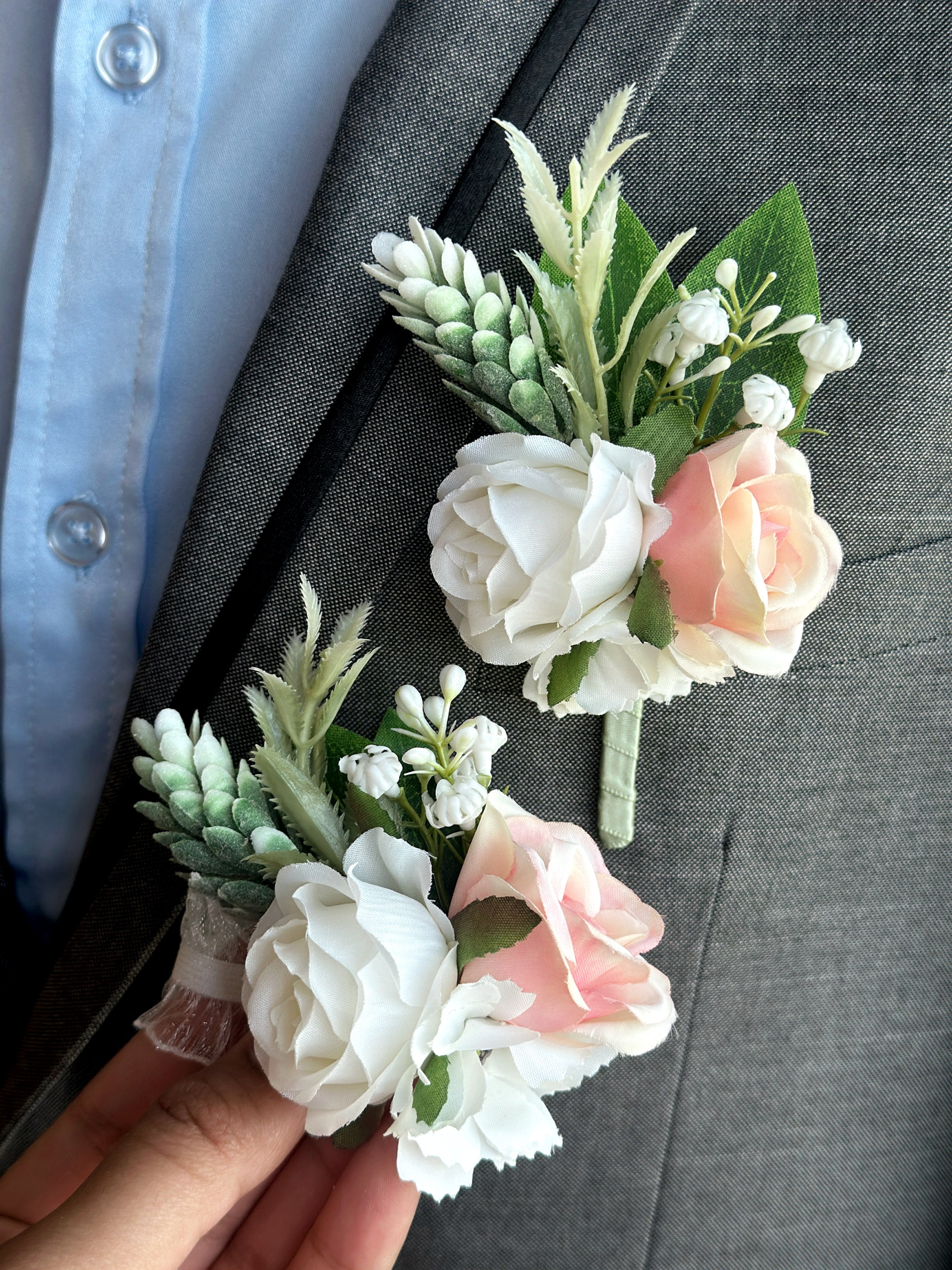 Blooming Love Boutonniere & Corsage Set - Elegant Floral Wedding Accessories for Prom, Homecoming, and Special Events