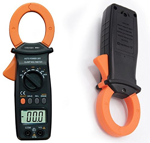 VICTOR 6056C+ Digital Clamp Multimeter with Data Hold - Measures AC/DC Voltage, Current, Resistance, Capacitance & Frequency - Compact Pocket-Sized Electrical Tester for Home, Automotive & HVAC Use