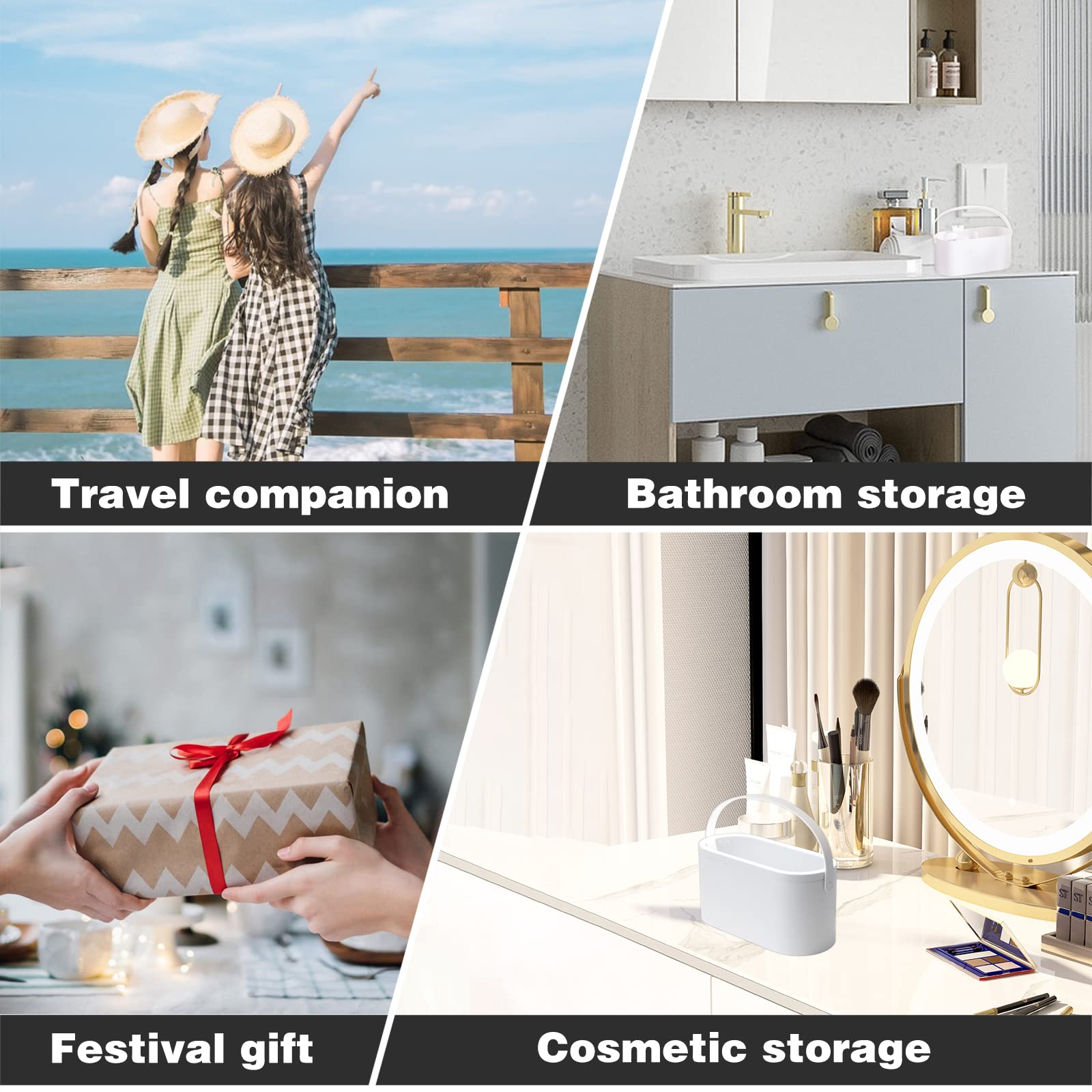 Portable LED Makeup Organizer with Mirror - Travel & Home Use
