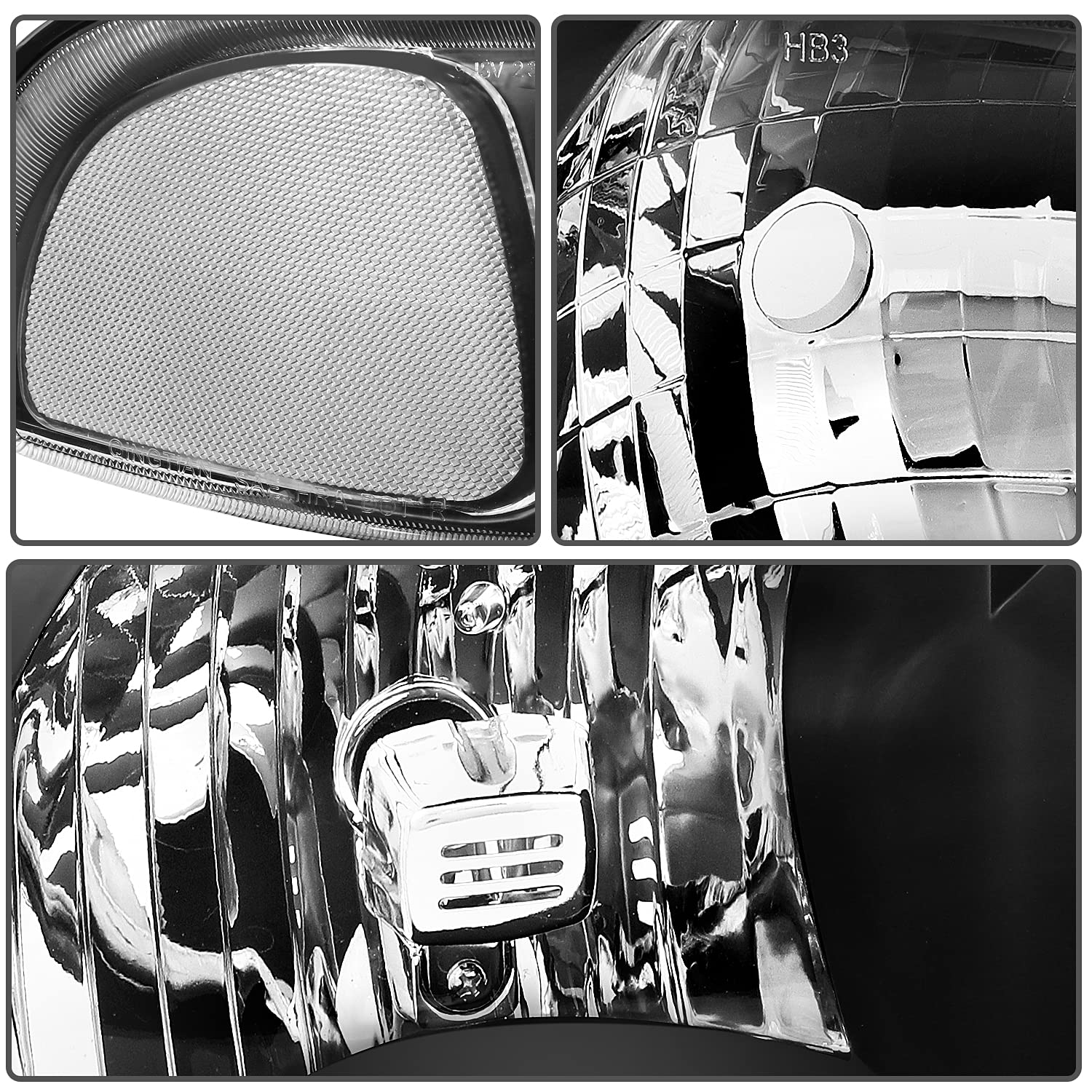 GMC Sierra Headlight Assembly 1999-2007 - Black Bumper Light for Yukon XL & HD Models