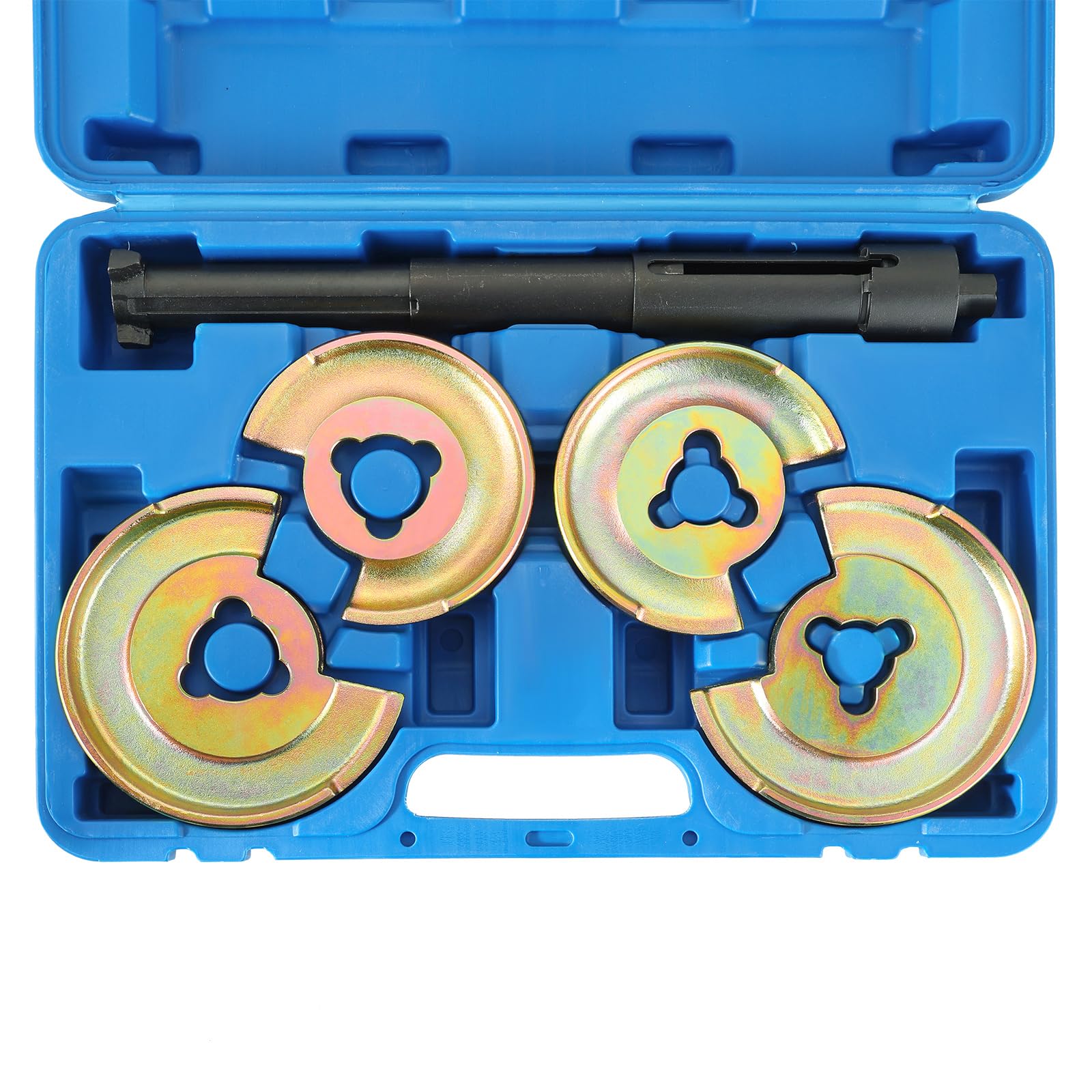 5PCS Coil Strut Spring Compressor Tool Kit - Front & Rear Axle Repair Set for Mercedes Benz W123 W210 - Golden Telescopic Design - Perfect for DIY Car Suspension Repairs & Maintenance