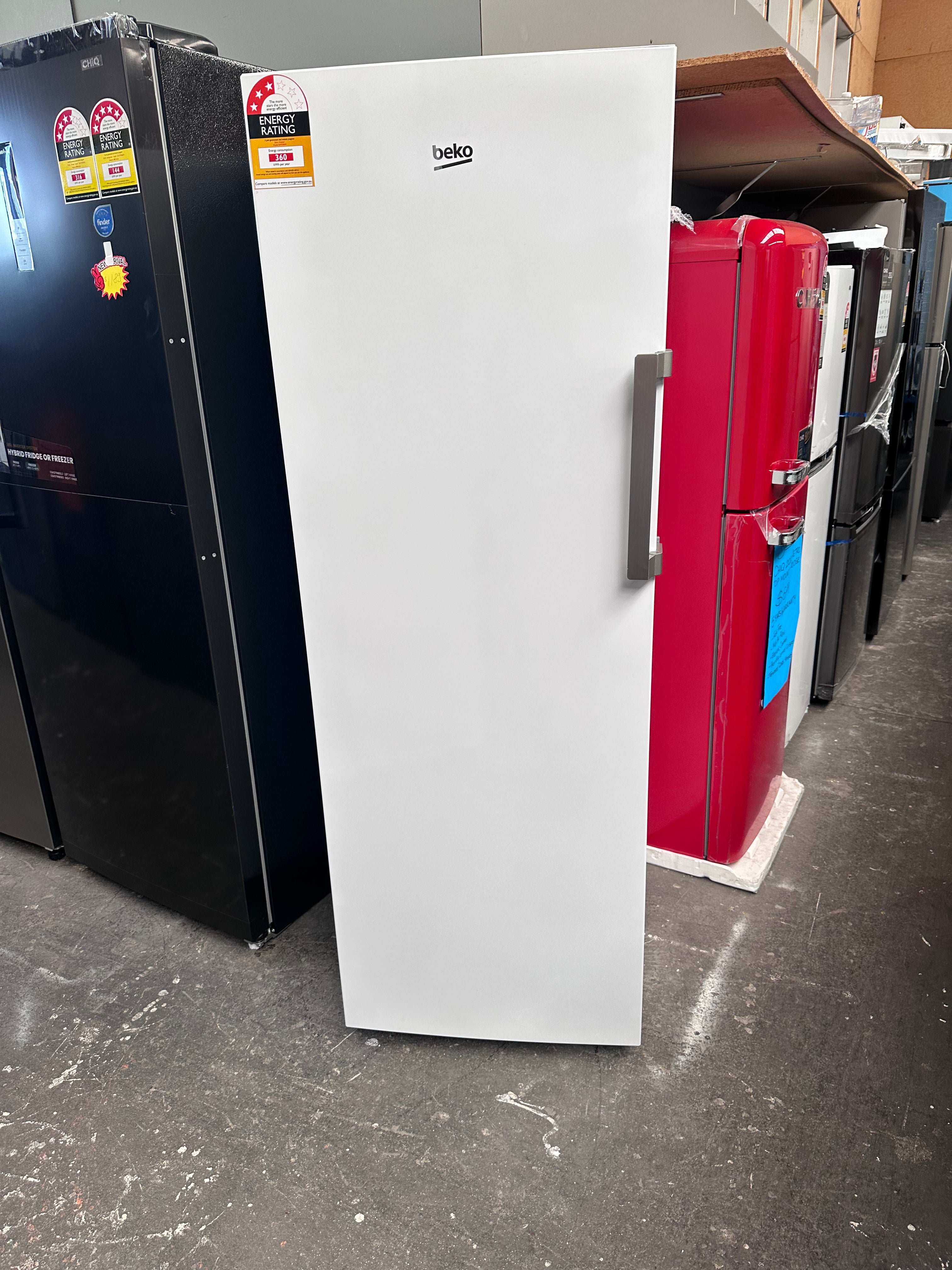 Beko 250L Upright Frost Free Freezer BVF290W - Energy Efficient European Made Appliance with 12 Month Warranty | Perfect for Home, Restaurant & Commercial Kitchen Storage