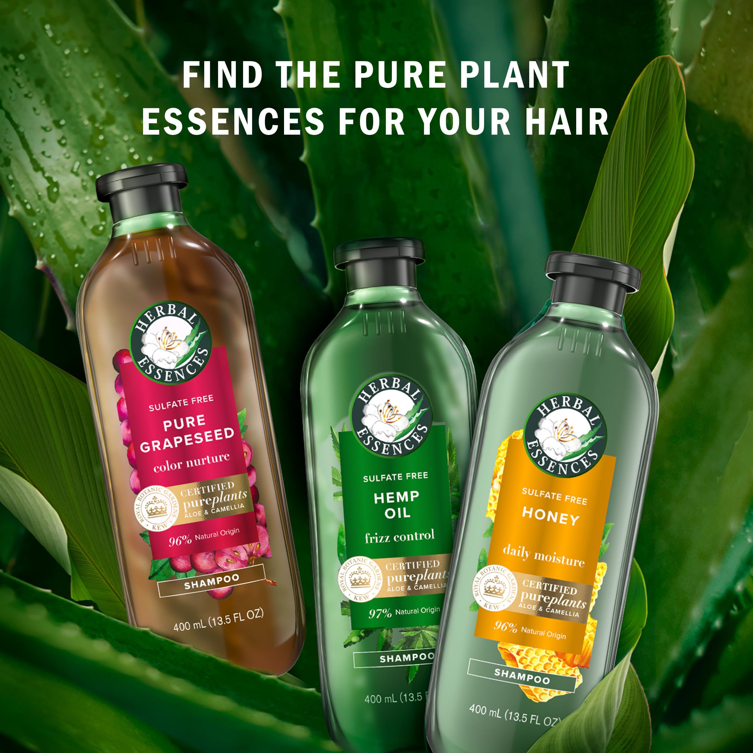 Herbal Essences bio:renew Hemp & Potent Aloe Conditioner for Frizz Control - 13.5 Fl Oz Hydrating Hair Treatment | Smooth & Nourish Dry, Damaged Hair - Perfect for Daily Use & Post-Color Care