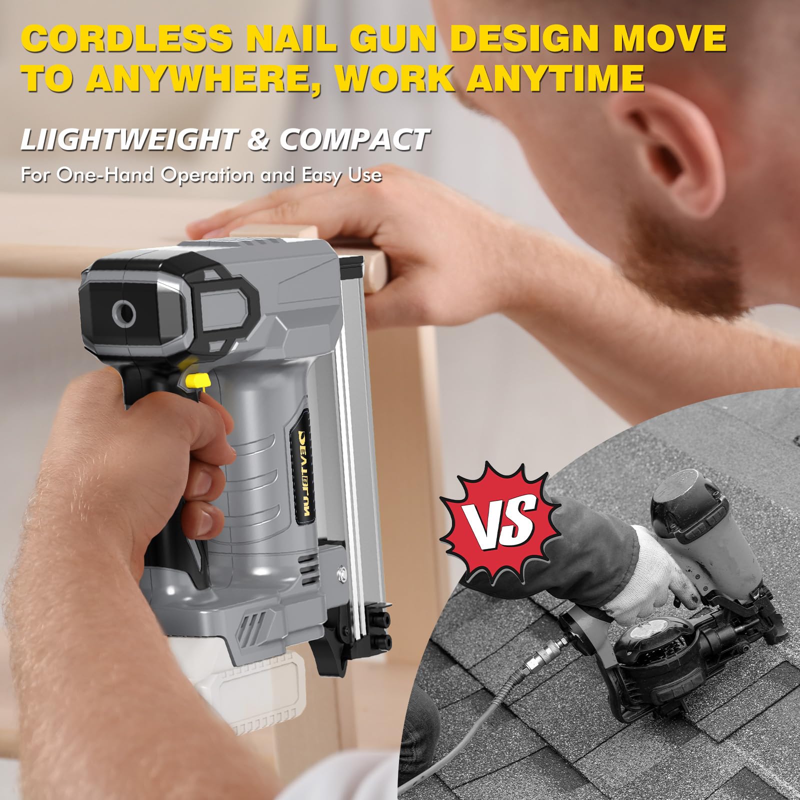 DEWALT 20V Cordless 18-Gauge Brad Nailer Kit with 1000pcs Nails (3/8