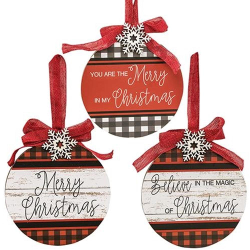 Merry Christmas Bulb 3 Pack Assorted Colors - Festive Holiday Decorations for Tree, Home & Office