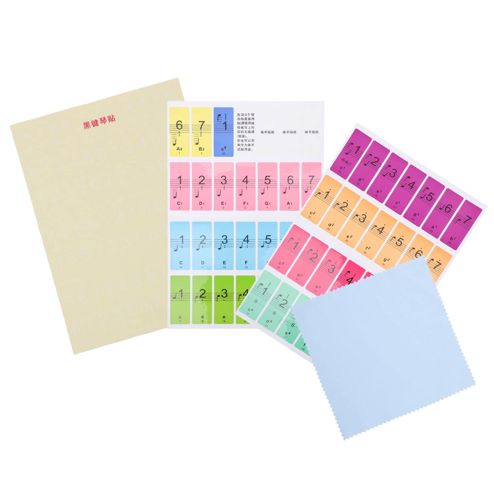 MILISTEN Piano Keyboard Stickers for Beginners - 1 Set Assorted Color Electronic Music Stickers & Decals for Easy Learning | Perfect for Piano, Synthesizer, and Keyboard Practice at Home or School