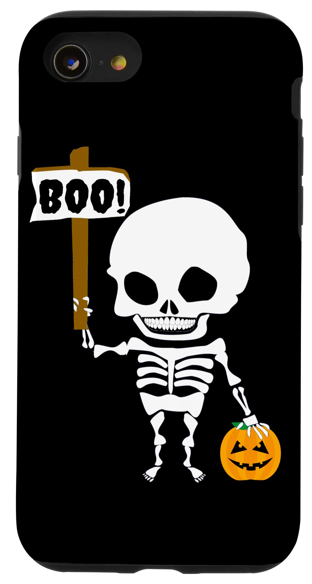 iPhone SE (2020)/7/8 Halloween Skeleton Phone Case - Funny Boo Design for Pumpkin Lovers | Perfect for Trick-or-Treating & Spooky Season Protection