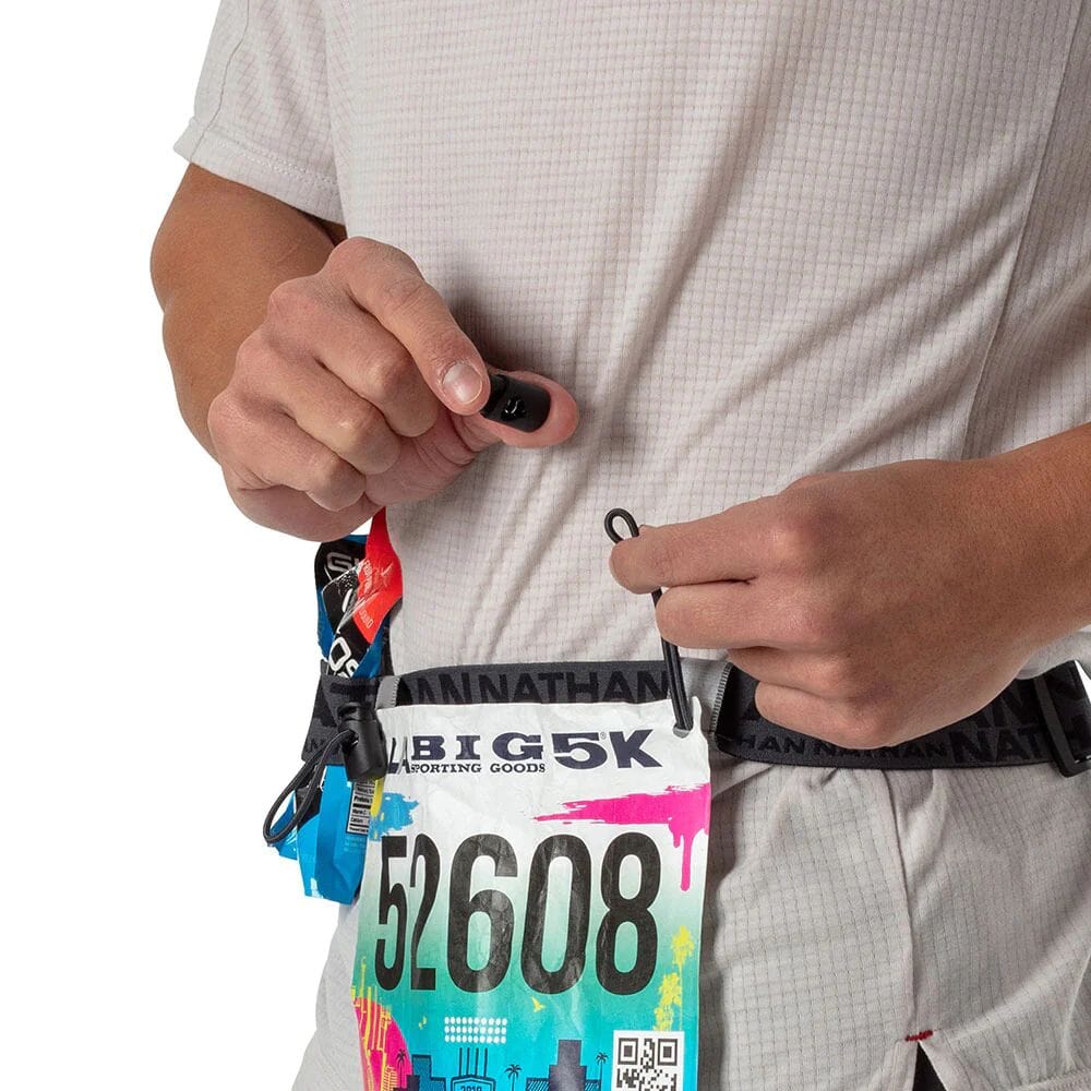 Nathan Race Number Nutrition Belt - Lightweight Hydration Running Belt for Marathon, Triathlon & Training - Perfect for Water Bottles, Gels & Race Bibs