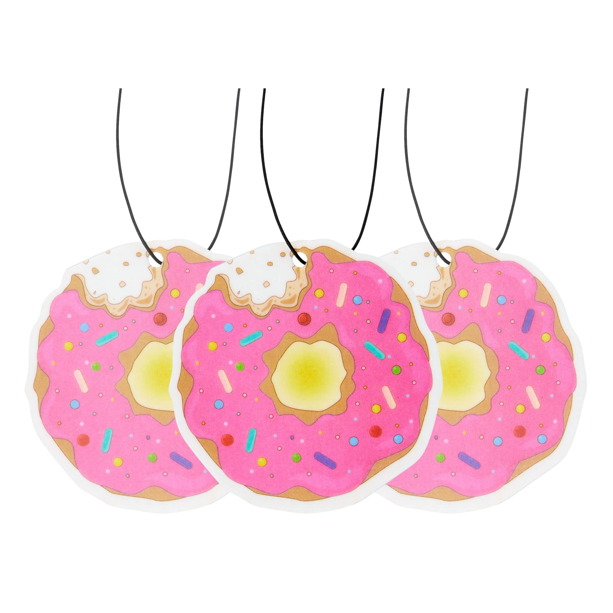 Premium Donut Car Air Freshener 4 Pack - Long Lasting Scented with Essential Oils by Fresh Fresheners - Perfect for Cars, Trucks & Home Use