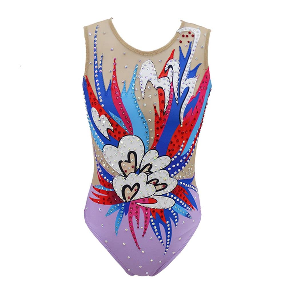 LIUHUO Handmade Synchronized Swimming Suits for Kids & Girls | Competition & Training Leotards with Hair Piece | Perfect for Swim Meets, Practice & Performances