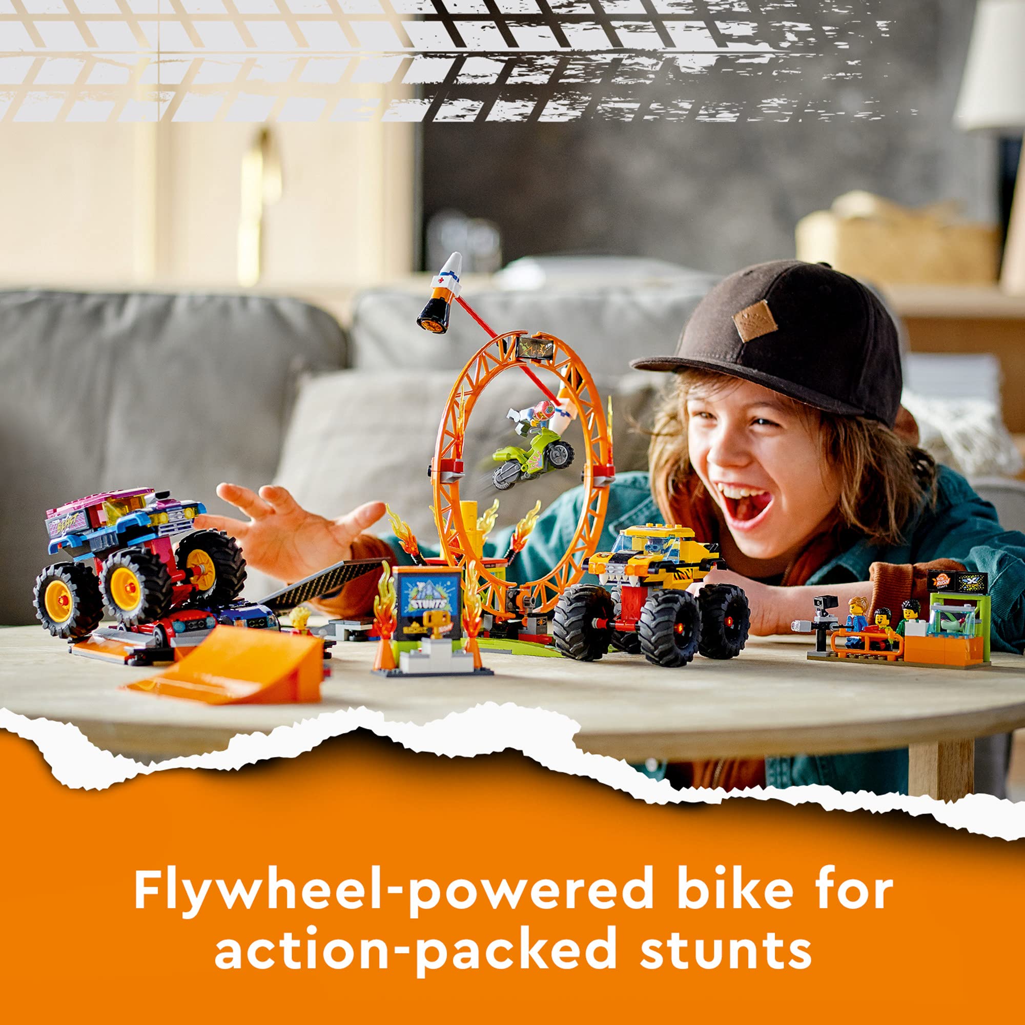 LEGO City Stunt Show Arena 60295 Building Toy Set with 2 Monster Trucks, 2 Collapsible Cars, Stunt Bike, Ramps & 6 Minifigures – Interactive Playset for Kids Ages 6+ | Perfect for Creative Play, Birthday Gifts & STEM Learning