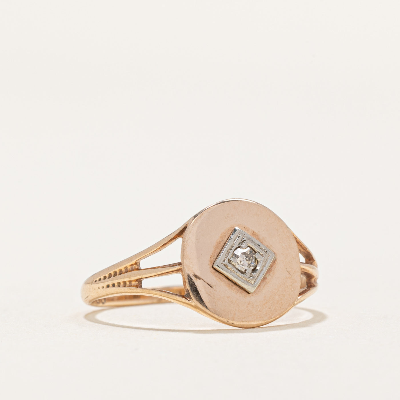 0.03ct Illusion Set Diamond Open Shank Ring - Size 5 | Elegant Stackable Band for Everyday Wear & Special Occasions