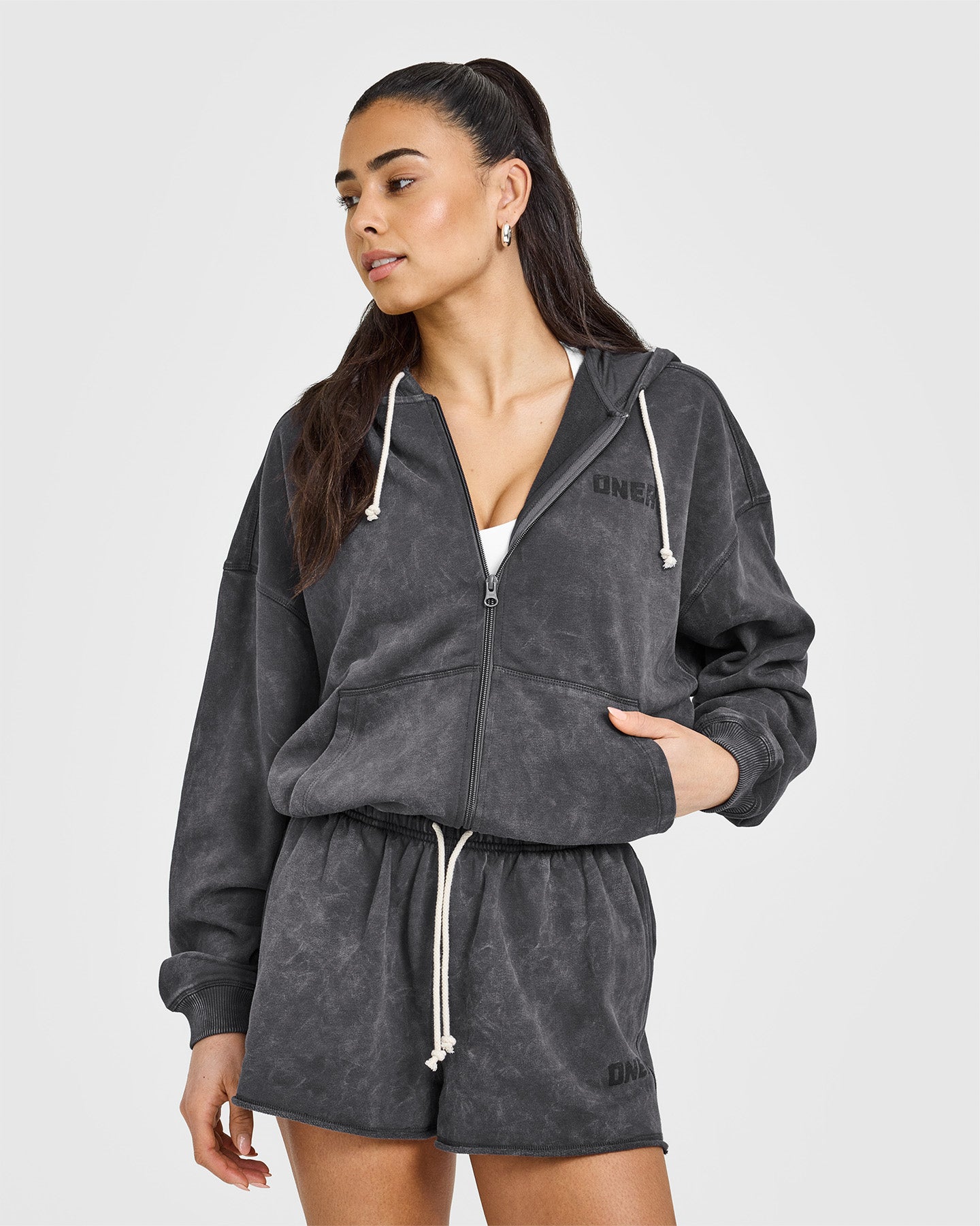 Raw Lounge Oversized Zip Hoodie for Men & Women | Soft Fleece Pullover with Kangaroo Pocket | Cozy Winter Casual Wear (Coal) - Perfect for Lounging, Travel & Outdoor Activities
