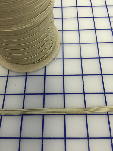 1/4 Inch Elastic Band - Beige Color for Sewing, Crafting & DIY Projects - Perfect for Waistbands, Headbands & Apparel Making