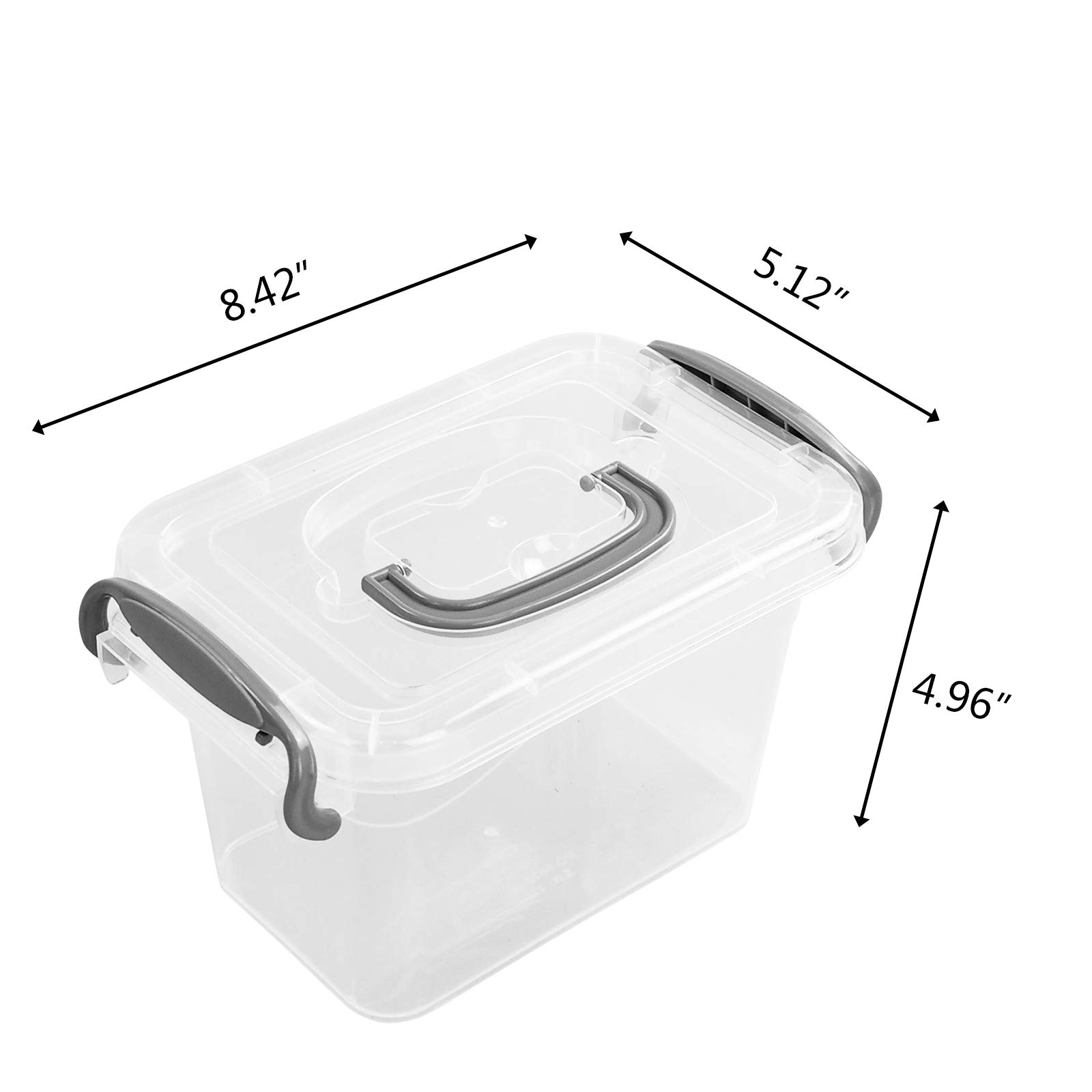 1.5L Clear Mini Storage Boxes - 6-Pack Small Plastic Organizer Containers with Secure Latches for Home, Office & Craft Supplies Organization