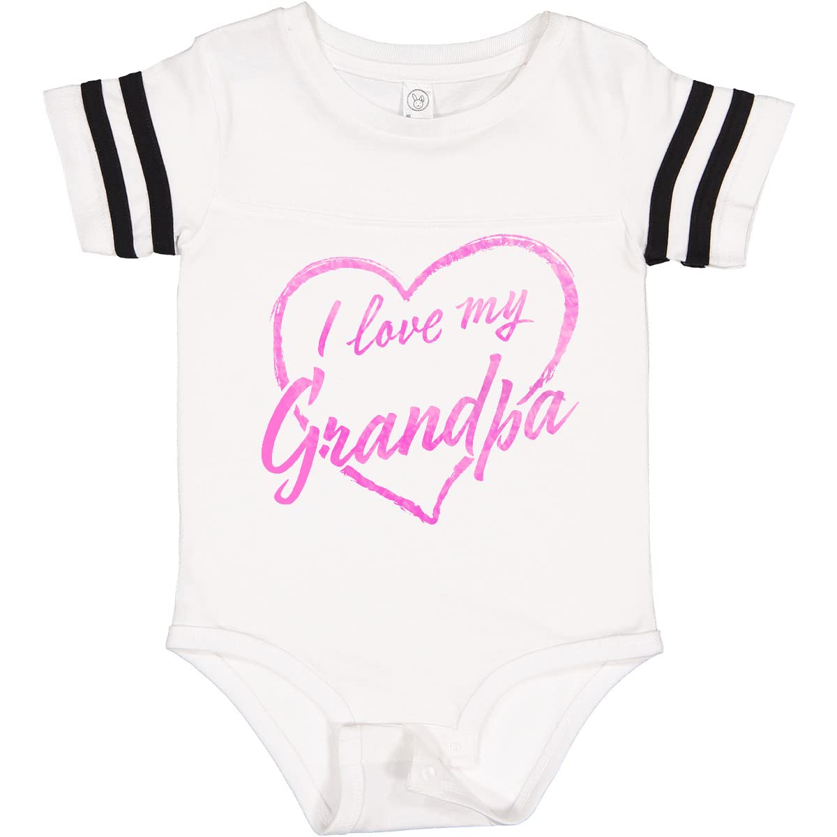 Inktastic I Love My Grandpa Pink Chalk Heart Baby Bodysuit - Cute Outfit for Grandparents Day, Family Photos & Special Occasions